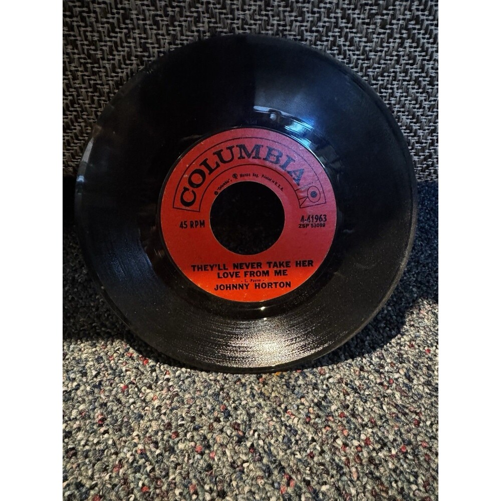 Country 45 Johnny Horton - They'Ll Never Take Her Love From Me / Sleepy-Eyed Joh